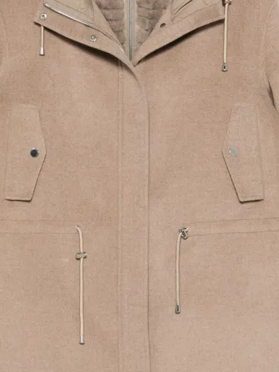 Liska Layered Coat In Brown