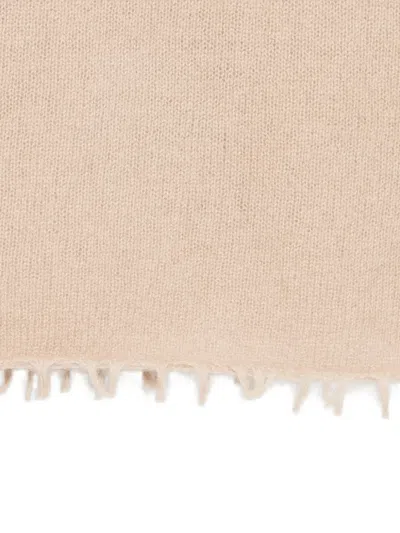 Liska Frayed-edges Cashmere Scarf In Neutral