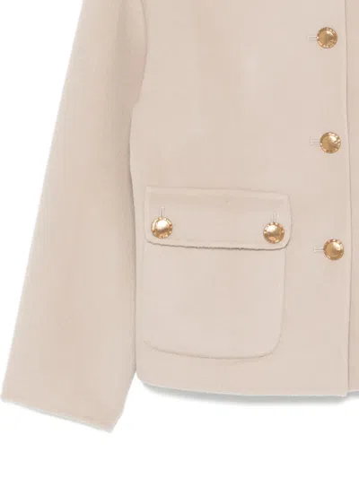 Liska Jack Front-button Jacket In Neutral