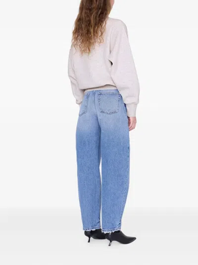 Anine Bing Harry Long-sleeve Cropped Sweatshirt In Neutral