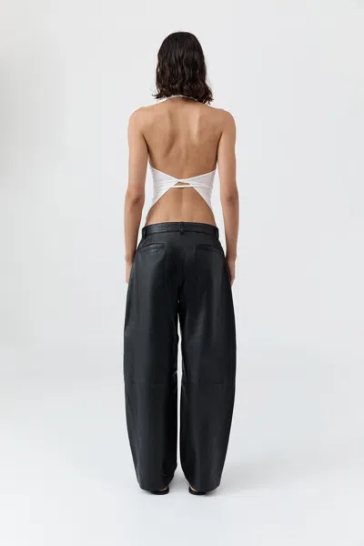 St Agni Soft Jersey Halter Top In White