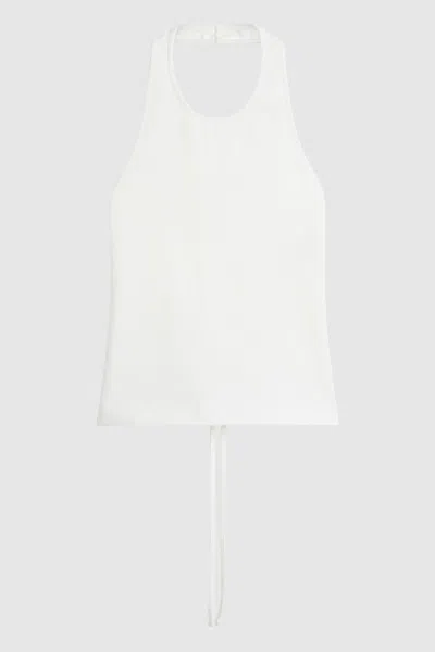 St Agni Soft Jersey Halter Top In White