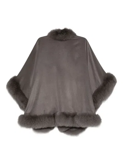 Liska Cashmere Cape In Gray