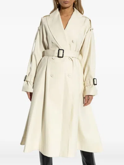 Givenchy Womens Double-breasted Belted Double Cotton-twill Trench Coat Ivory In White