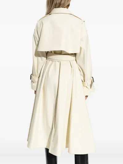 Givenchy Womens Double-breasted Belted Double Cotton-twill Trench Coat Ivory In White