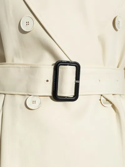 Givenchy Womens Double-breasted Belted Double Cotton-twill Trench Coat Ivory In White