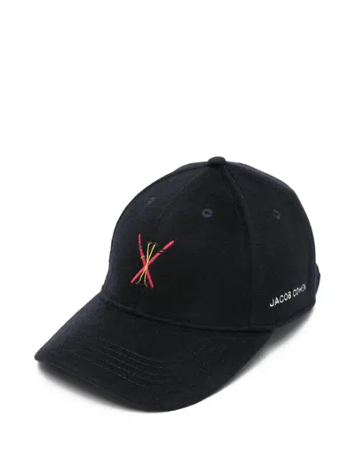 Jacob Cohen Embroidered Baseball Cap Hat In Black