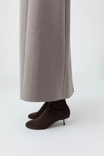 St Agni Suede Ballet Boot In Brown