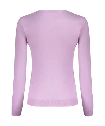 Valentino Logo-embroidered Crew Neck Sweater In Purple