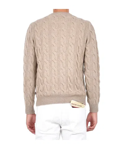 Jacob Cohen Long-sleeved Crewneck Jumper In Brown