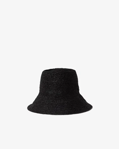 Janessa Leone Felix Large Brim Straw Hat In Black