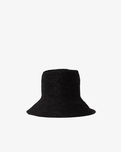 Janessa Leone Felix Large Brim Straw Hat In Black