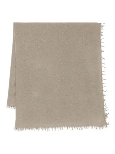 Liska Frayed Cashmere Scarf In Brown