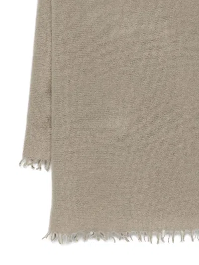 Liska Frayed Cashmere Scarf In Brown