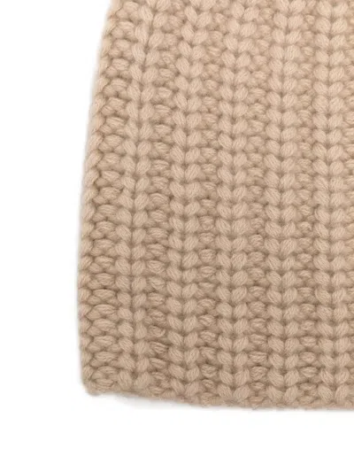 Liska Cashmere Ribbed Beanie In Brown