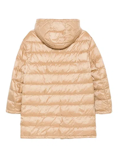 Liska Hooded Quilted Jacket In Brown