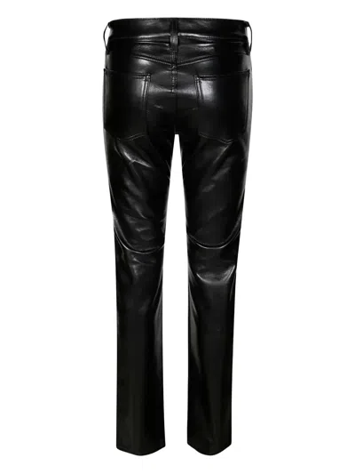Agolde Kick Boot Recycled Leather-blend Flared Pants In Black