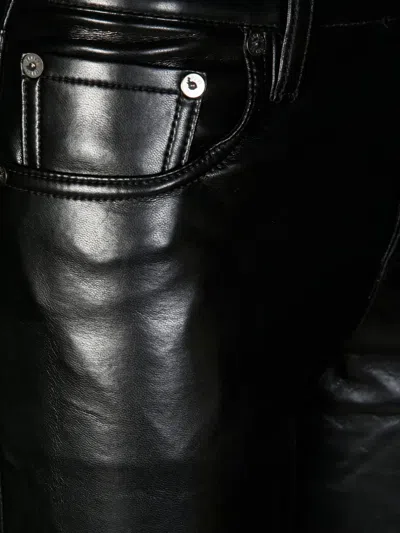 Agolde Kick Boot Recycled Leather-blend Flared Pants In Black