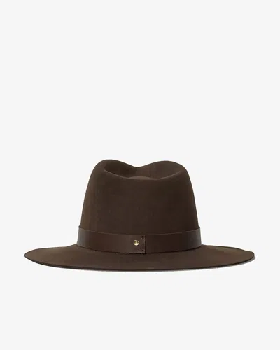 Janessa Leone Ross Packable Wool Fedora In Chocolate