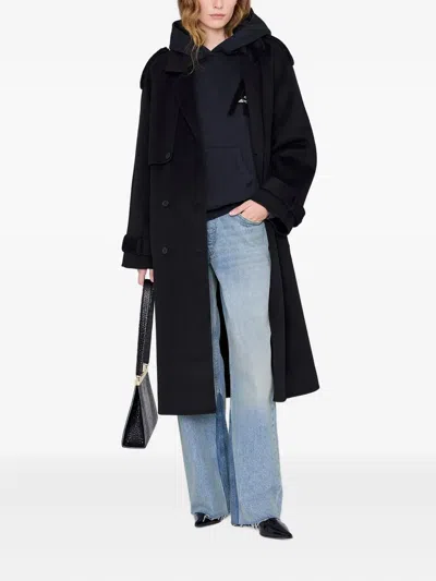 Anine Bing Jaci Letterman Logo Hoodie In Blue