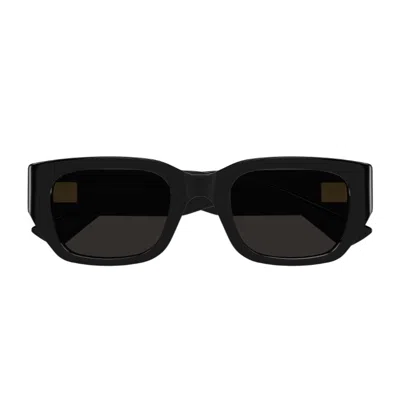 Bottega Veneta Bv1400s Linea Intrecciato 001 Black Grey Sunglasses In Brown