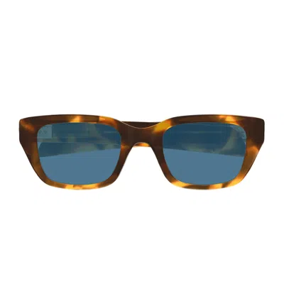 Bottega Veneta Bv1393s Linea Ribbon 006 Havana Blue Sunglasses In Brown