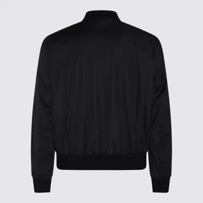 Giorgio Armani High Collar Jacket With Ribbed Cuffs And Pockets In Black