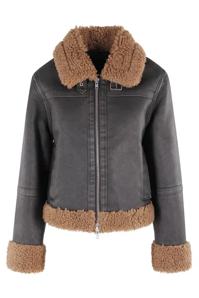 Stand Studio Lorelle Faux-shearling Jacket In Brown