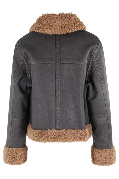 Stand Studio Lorelle Faux-shearling Jacket In Brown