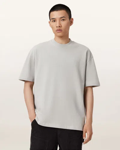 Allsaints Haven Embroidered Logo Oversized T-shirt In Gray