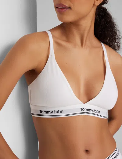 Tommy John Women's Signature Cotton Triangle Bralette In White