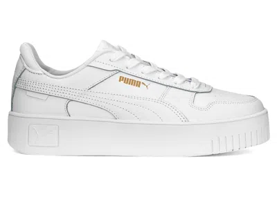 Pre-owned Puma Carina Street White Gold (women's) Sneakers In  White/ Gold
