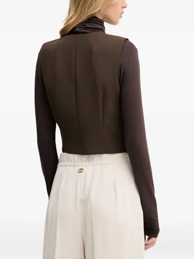 Guess Usa Button Chest-pocket Vest In Brown