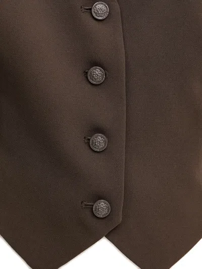 Guess Usa Button Chest-pocket Vest In Brown