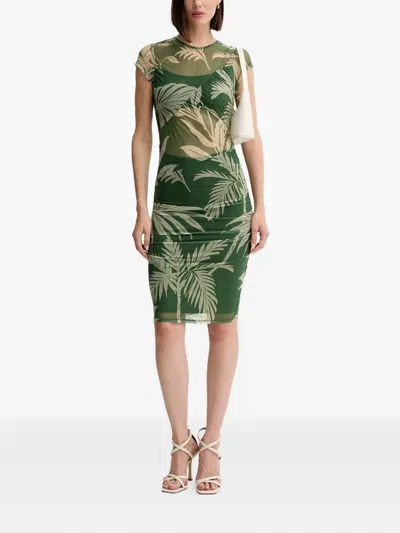 Guess Usa Floral Midi Dress In Green