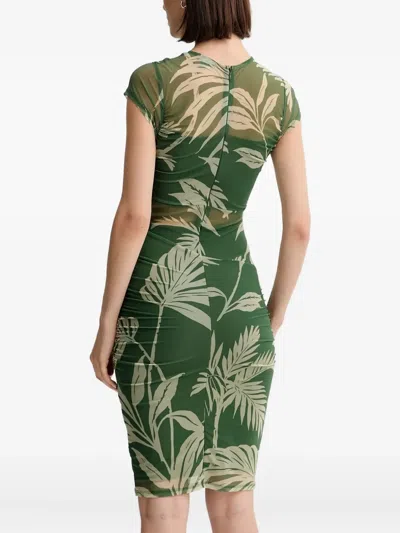 Guess Usa Floral Midi Dress In Green