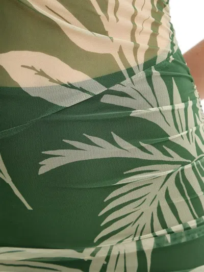 Guess Usa Floral Midi Dress In Green