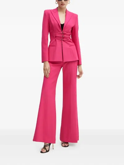 Versace Jeans Couture Buckle-detail Trousers In Pink