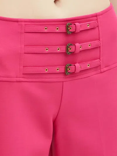 Versace Jeans Couture Buckle-detail Trousers In Pink