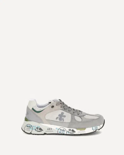 Premiata Low-profile Sneakers With Artistic Graphic Elements In Gray
