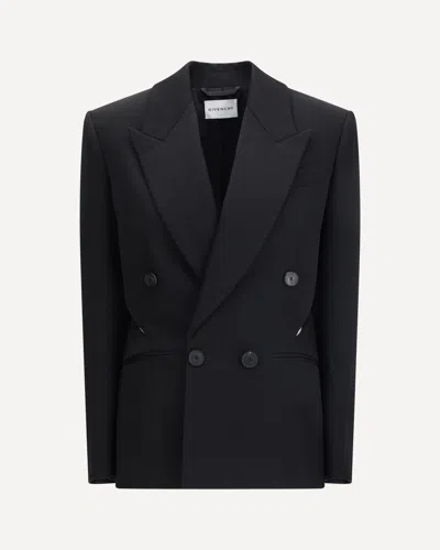 Givenchy Double-breasted Wool Blazer In Black