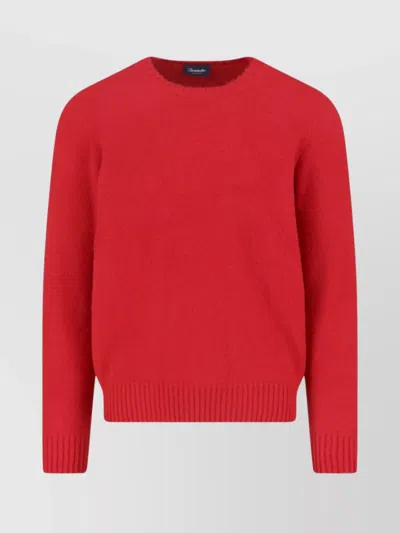 Drumohr Ribbed Crewneck Sweater Fitted Shape In Red