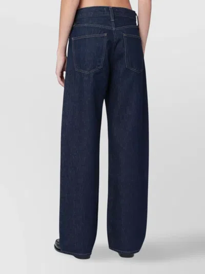 Agolde Blue Arc Jeans With Logo Patch On The Back And Wide Leg In Denim For Women
