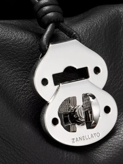 Zanellato Small Handmade Leather Shoulder Bag In Black