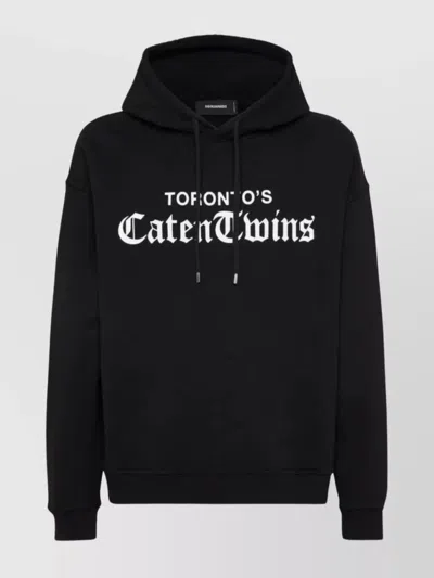 Dsquared2 Casual Hoodie Featuring Drawstring Detail In Black