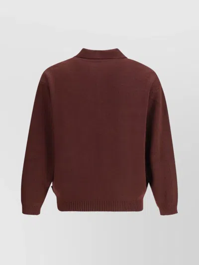 Gr10k Color Block Long Sleeve Knit Jacket In Brown