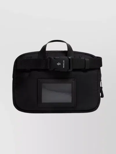 Moncler Quilted Nylon Shoulder Bag With Adjustable Strap In Black