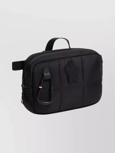 Moncler Quilted Nylon Shoulder Bag With Adjustable Strap In Black