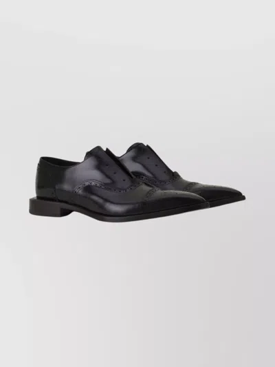 Lanvin Brogue Oxford Shoe In Shiny Leather In Black
