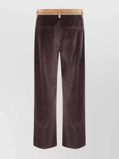 Marni Velvet Trousers With Pockets And Loops In Brown